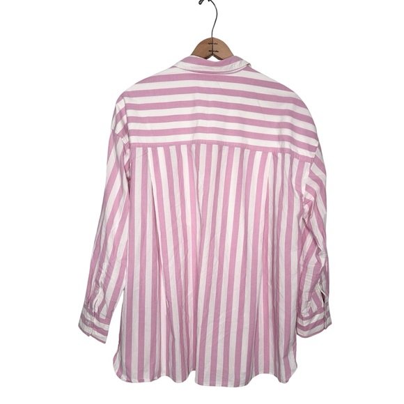 Madewell | Signature Poplin Oversized Shirt Shaded Pink Size Medium - Picture 3 of 7